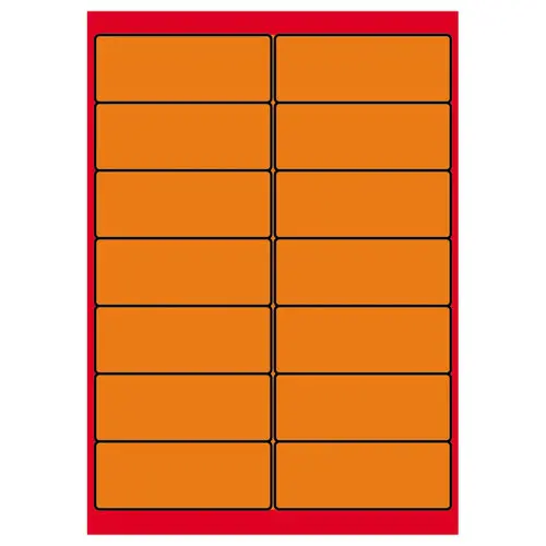 100 Planches d'étiquettes L99xH38,1 mm 1400 étiq/ boîte, orange vif photo du produit