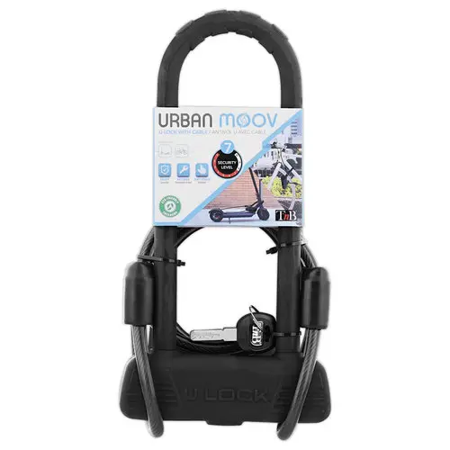 Antivol en U avec c&acirc;ble pour v&eacute;lo/trottinette URBAN MOOV photo du produit