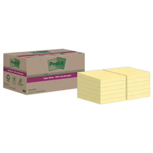 12 Blocs Post-It 4,76 X 4,76 cm, 70 feuilles- jaune photo du produit