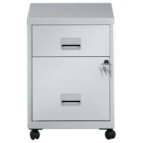 Caisson mobile en métal 2 tiroirs aluminium photo du produit