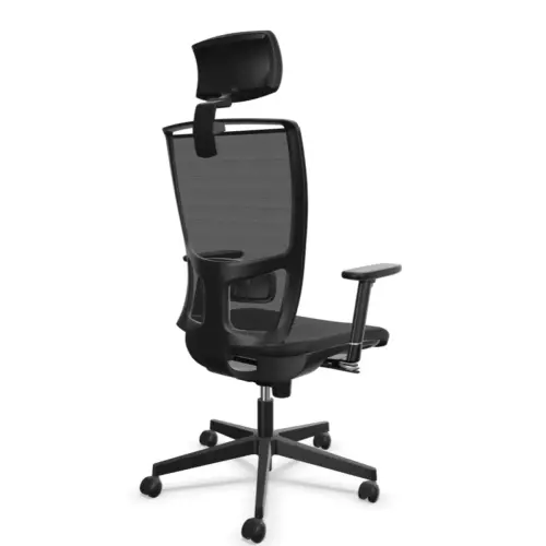 Siège synchrone ZBODY noir dossier résille accotoirs 3D monté photo du produit