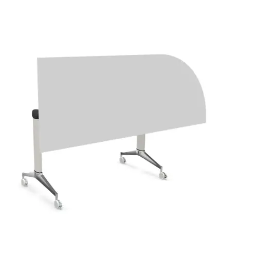 Table rabattable avec roulettes - 190 x 70 cm - Blanc et alu - Angle à gauche photo du produit