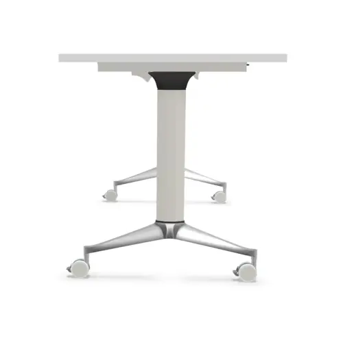 Table rabattable 120x70 blanc/alu montée photo du produit