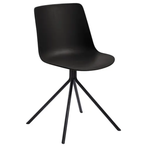 2 Chaises DN2, 4 pieds noirs assise noire photo du produit