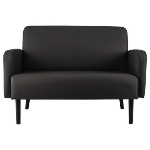 Canapé LISBOA 2 places Simili cuir noir monté photo du produit