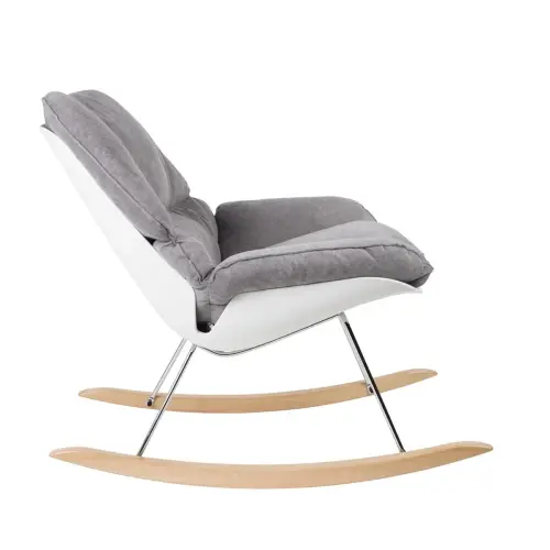 Fauteuil à bascule LAZY tissu gris monté photo du produit