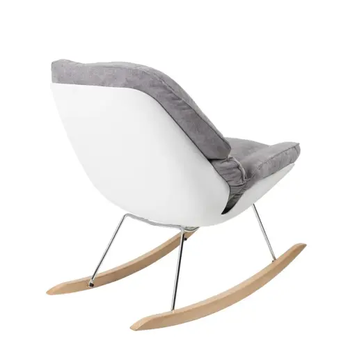 Fauteuil à bascule LAZY tissu gris monté photo du produit
