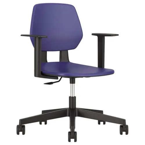 Si&egrave;ge CASHY pivotant dos bas accotoirsfixes bleu mont&eacute; photo du produit