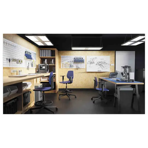 Si&egrave;ge CASHY pivotant dos bas accotoirsfixes bleu mont&eacute; photo du produit