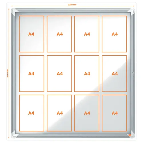Vitrine d'extérieur magnétique Premium Plus  -12 x A4 - NOBO photo du produit