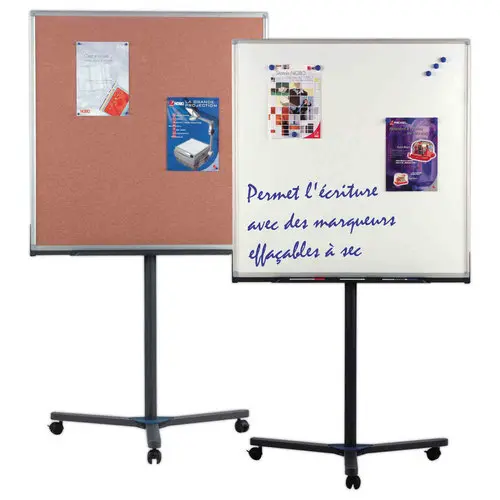 Tableau mobile mixte blanc/liège - 96 x 96 cm - NOBO photo du produit