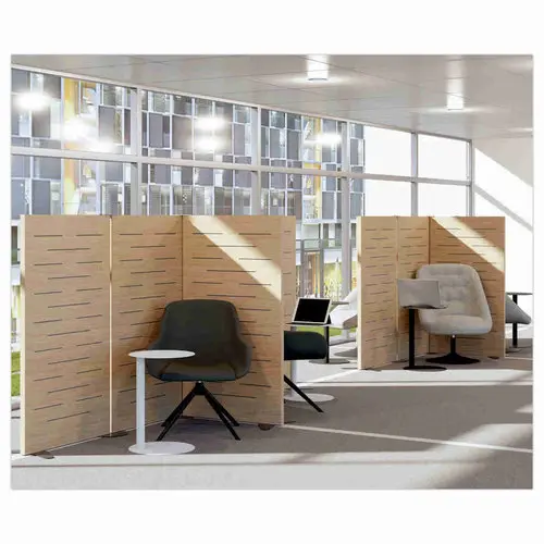 Cloison acoustique H&ecirc;tre H140cm mont&eacute;e photo du produit