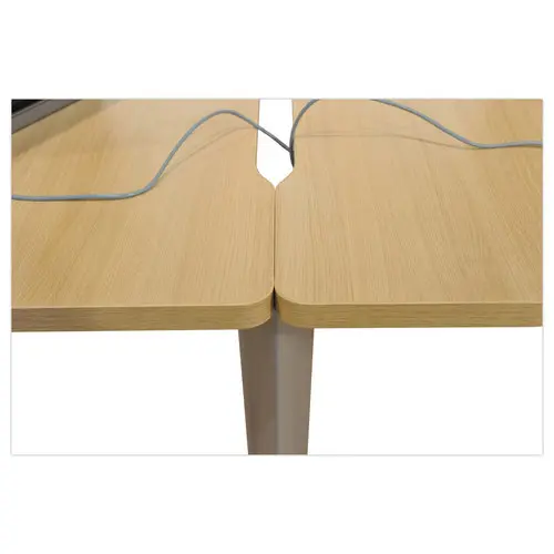 Bureau BORDEAUX 140 x 80 chêne clair -pieds aluminium monté photo du produit