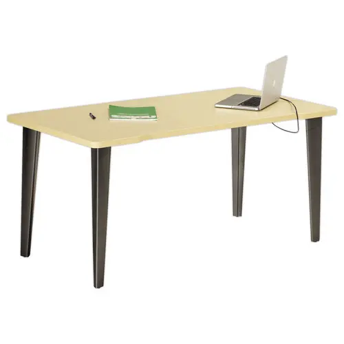 Bureau BORDEAUX 160 x 80 chêne clair -pieds anthracite monté photo du produit