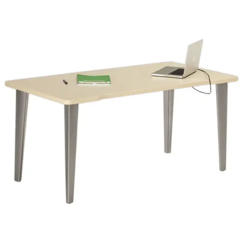 Bureau BORDEAUX 160 x 80 érable - pieds aluminium monté photo du produit