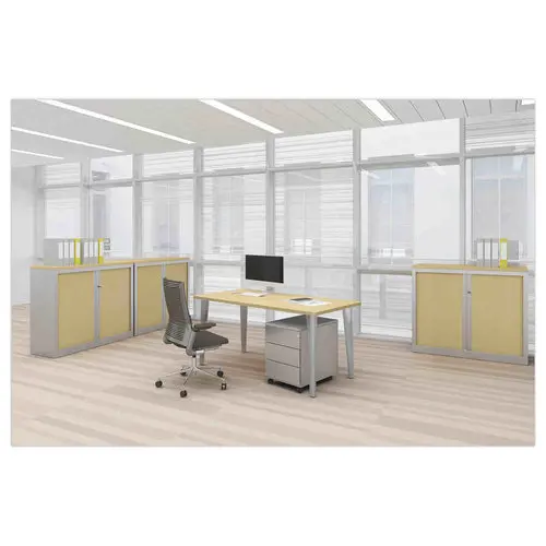 Bureau BORDEAUX 160 x 80 érable - pieds anthracite monté photo du produit