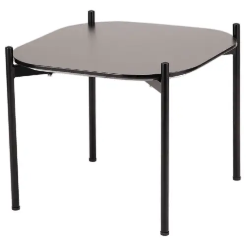 Table basse MEET 50 x 50 Noir pieds noirs montée photo du produit