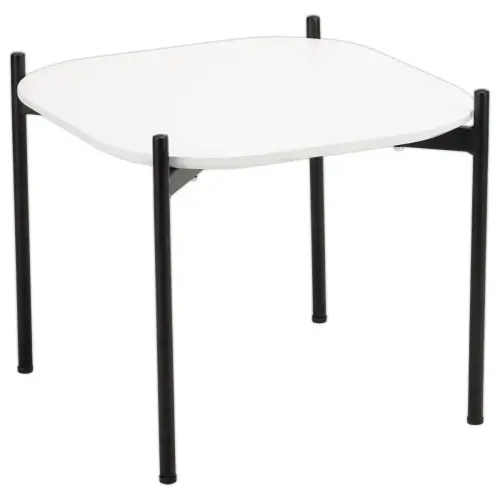 Table basse MEET 50 x 50 Blanc pieds noirs photo du produit
