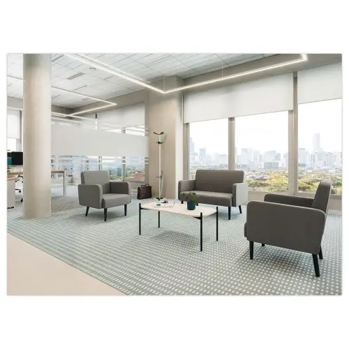 Table basse MEET 100 x 50 Blanc pieds noirs photo du produit