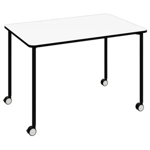 Table roulante FEX OFFICE 116 x 50 cm Blanc pieds noirs photo du produit