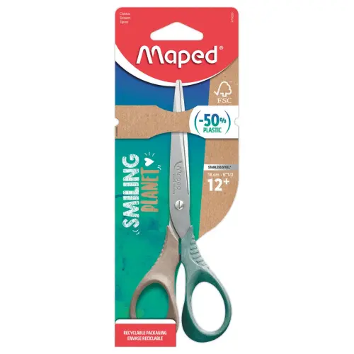 Ciseaux SHAPE 16cm SMILING Planet, en bois FSC&reg;, en blister photo du produit