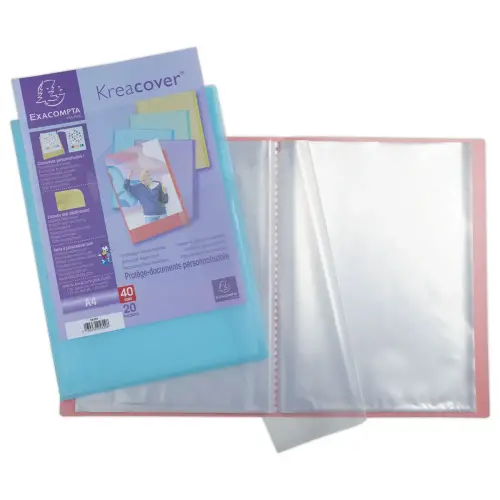 Prot&egrave;ge-documents personnalisables Kreacover Pastel - 40 poches - Exacompta photo du produit