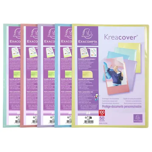 Protège-documents personnalisables Kreacover Pastel - 50 poches - Exacompta photo du produit