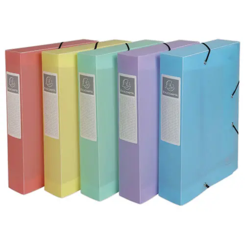 Bo&icirc;te classement Chromaline  A4 - dos 6 cm  Pastel - Couleurs assortis - Exacompta photo du produit
