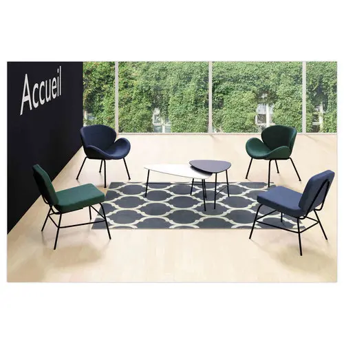 Fauteuil SMILE 4 pieds noir tissu vertmonté photo du produit