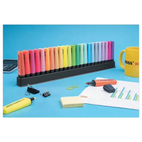 23 Surligneurs Stabilo Boss Original + support de bureau - STABILO photo du produit