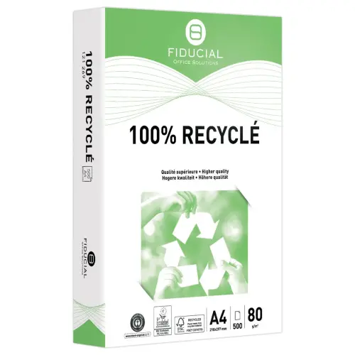 5 Ramettes - A4 - 80g  - 100% recycl&eacute; - Fiducial photo du produit