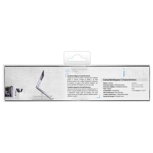 Support pour ordinateur portable compact iClick - Écrans jusqu'à 17" - Pliable - T'nB photo du produit