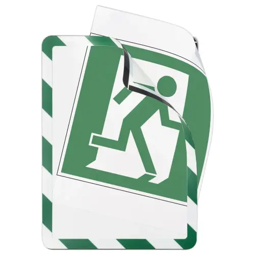 2 Pochettes d'affichage magn&eacute;tiques Security A4 Vert/blanc DJOIS photo du produit