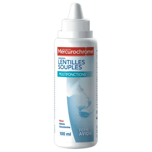 Solution lentilles souples 100ml - Mercurochrome photo du produit
