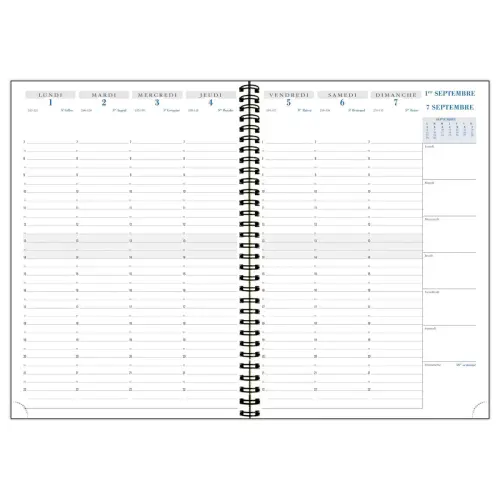 Agenda semainier Exacompta Casual - 21x 29,7 cm - Bleu foncé photo du produit