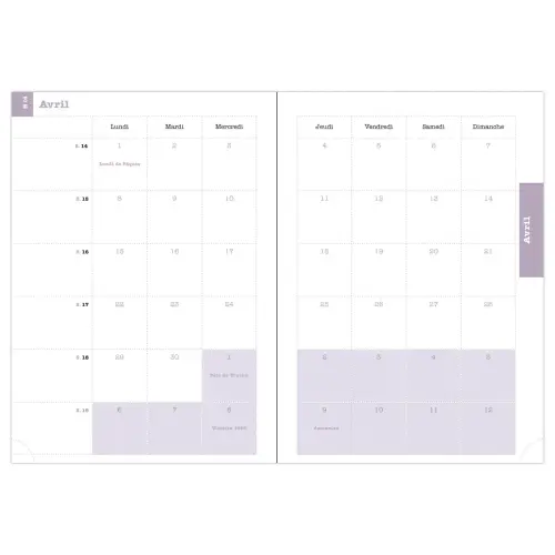 Agenda semainier Exacompta Color Design - 15 x 21 cm - Oiseaux photo du produit