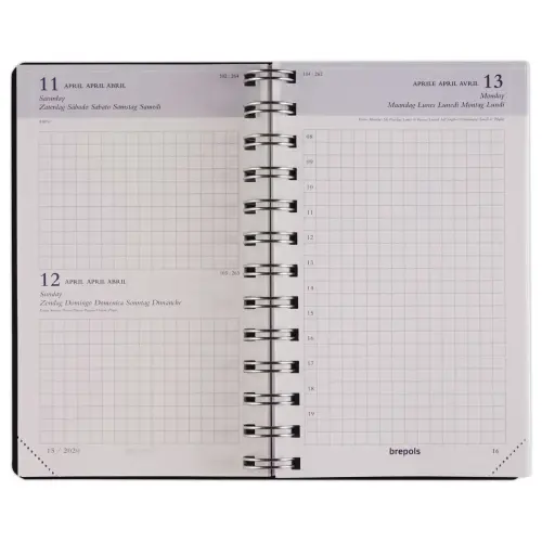 Agenda journalier Brepols Chantier recycl&eacute; polypro - 10x16,5 cm - Noir photo du produit