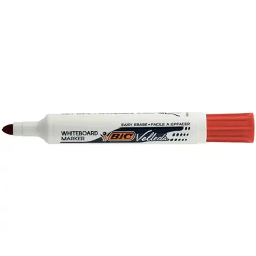 BIC Velleda 1711 Feutres pour Tableau Blanc Effaçables à Sec à Pointe Conique Moyenne - Rouge photo du produit