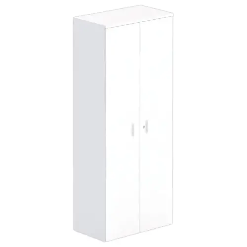 Armoire haute mélaminé 2 portes battantes 197x80x42 cm blanc photo du produit