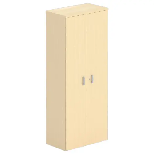 Armoire haute m&eacute;lamine 2 portes 197x80x42cm h&ecirc;tre photo du produit