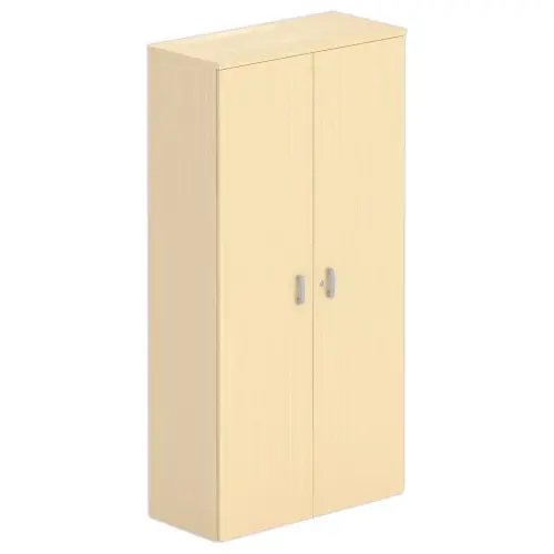 Armoire haute m&eacute;lamine 2 portes 197x100x42cm h&ecirc;tre photo du produit