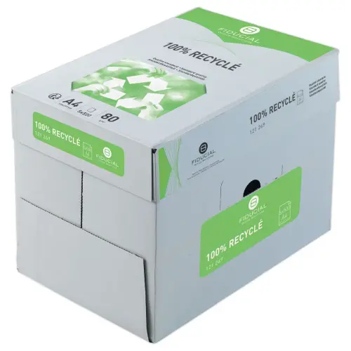 Feuilles de papier blanc - A4 - 100% recycl&eacute; - Fiducial photo du produit