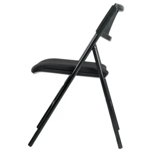 Chaise pliante résille piètement en acier époxy noir photo du produit