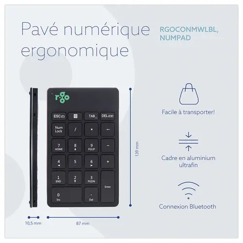 Pavé numérique bluetooth R-GO photo du produit