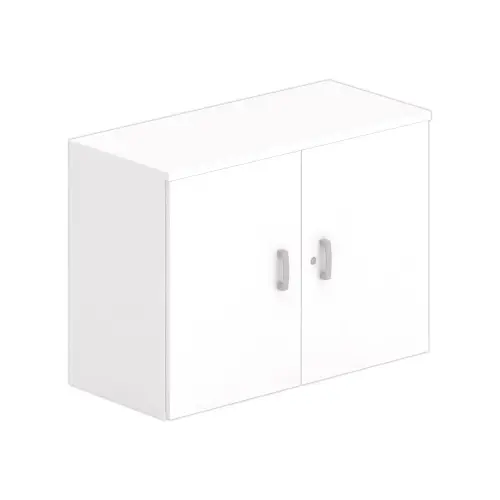 Armoire basse mélamine 2 portes 73x100x42cm blanc photo du produit