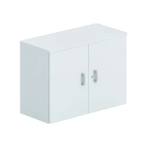 Armoire basse mélamine 2 portes 73x100x42cm gris photo du produit