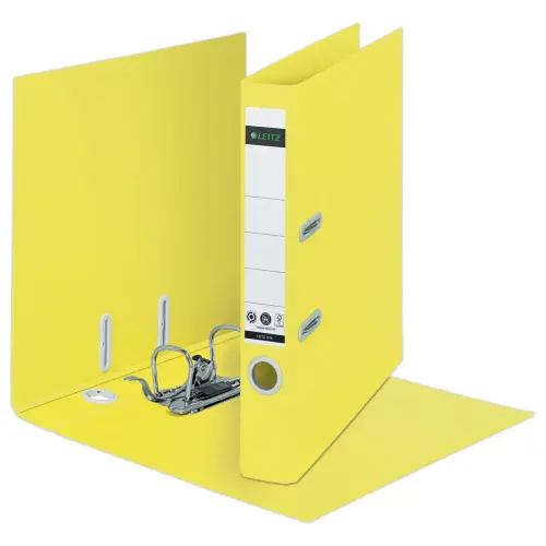 Classeurs à levier 180° Recyclé A4 - Dos 5 cm - jaune - Leitz photo du produit