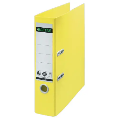Classeurs à levier 180° Recyclé A4 - Dos 8 cm - jaune - Leitz photo du produit