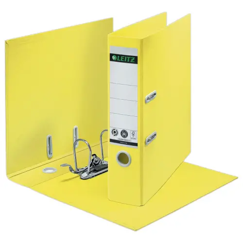 Classeurs à levier 180° Recyclé A4 - Dos 8 cm - jaune - Leitz photo du produit