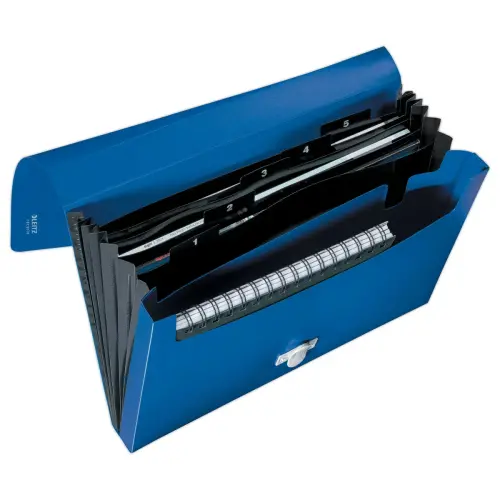 Trieur extensible en PP recyclé - 6 compartiments - bleu - LEITZ photo du produit